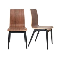 Slickblue Stylish Set of 4 Bistro Dining Room Chairs – Bentwood Seats and Sturdy Metal Legs