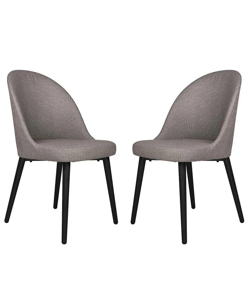 Slickblue Set of 2 Classic Dining Chairs Modern Pu Leather Mid Back Side Chairs with Stainless Steel Legs