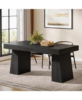 Tribesigns 55-Inch Dining Table for 4-6, Rectangular Room with Sturdy Legs, Wood Kitchen Dinner Table, Farmhouse