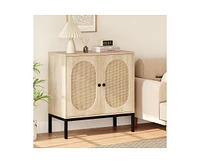 gaomon Buffet Cabinet, Rattan Storage Cabinet with Doors and Shelves, Accent Sideboard, Console Entryway for Livi