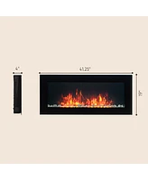 Homcom 41.3" 1500W Electric Fireplace with 7-Color Flame Effect,