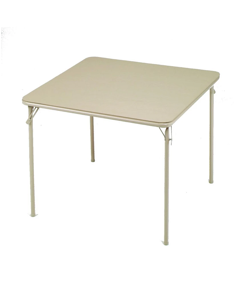 Meco Sudden Comfort 34 x 34 Inch Square Metal Folding Dining Card Table, Buff