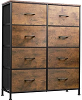 Wlive Fabric Dresser for Bedroom Tall with 8 Drawers Storage Tower Bins Double Chest of Closet Living Room Hal