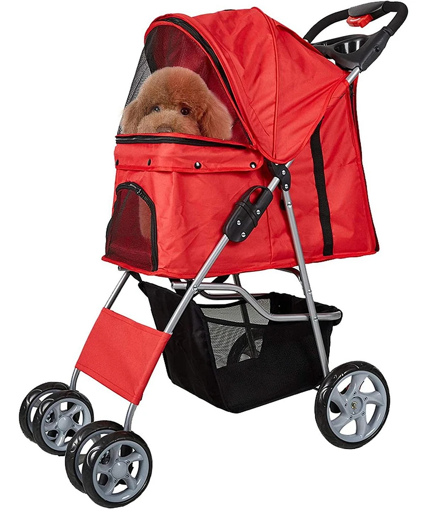 Slickblue Elite Folding Pet Stroller - Jogger Carrier for Kittens, Puppies, Dogs, and Cats