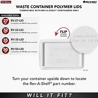 Rev-a-Shelf 35 qt. Trash Can Replacement Lid, White (Lid Only), Rv-35-lid-1