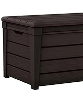 Keter Brightwood Weatherproof Resin Patio Deck Storage Box Bench (2 Pack)