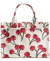 Coach Cargo Cherry Print Canvas Tote Bag 20