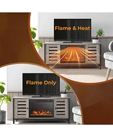 Skonyon 23 Inches 750W/1500W Electric Fireplace Heater with Alter Flame Color and Brightness