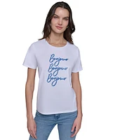 Karl Lagerfeld Paris Women's Bonjour Crewneck Tee