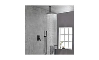 Slickblue Luxury Rain Shower Set - Ceiling Mounted Rainfall Shower Head and Mixer Faucet