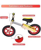 Slickblue Wooden Sport Balance Bike - Adjustable Seat for Children Ages 3 and Up