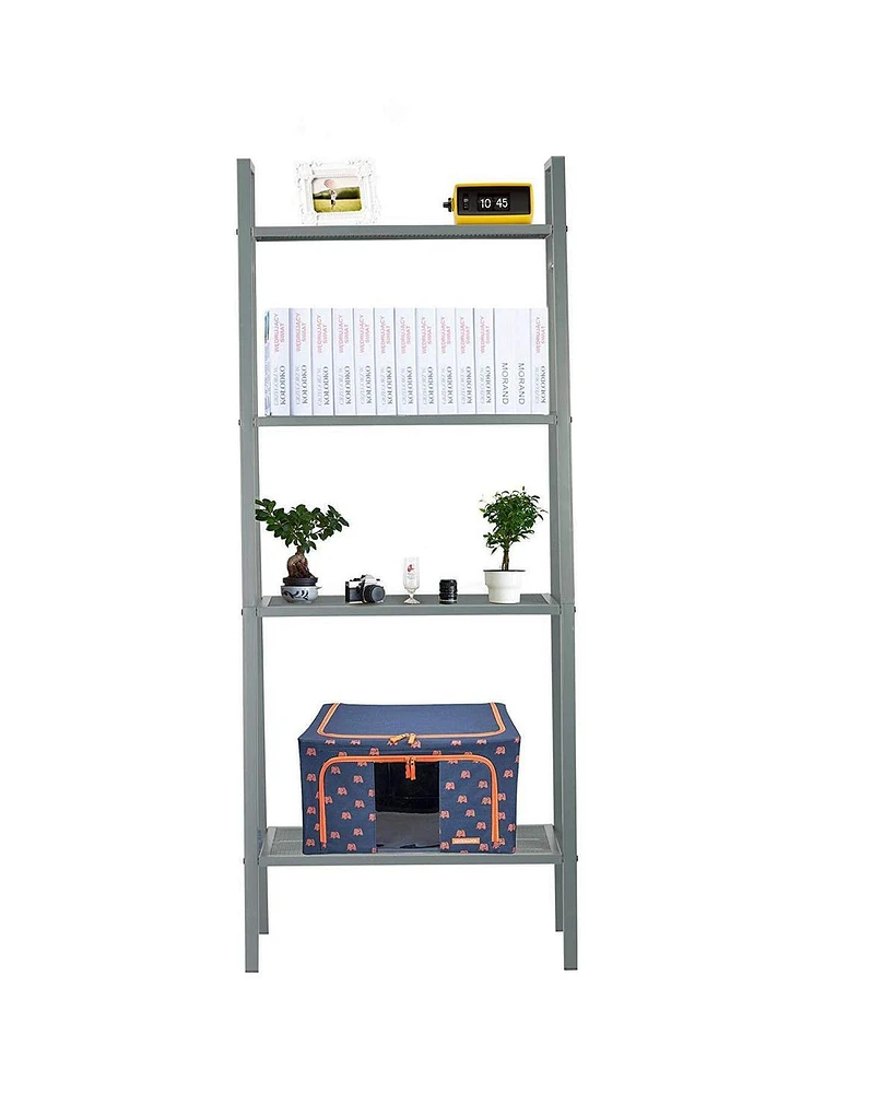 Slickblue Metal 4-Tier Ladder Shelf Bookcase Multi-Functional Plant and Flower Display Stand