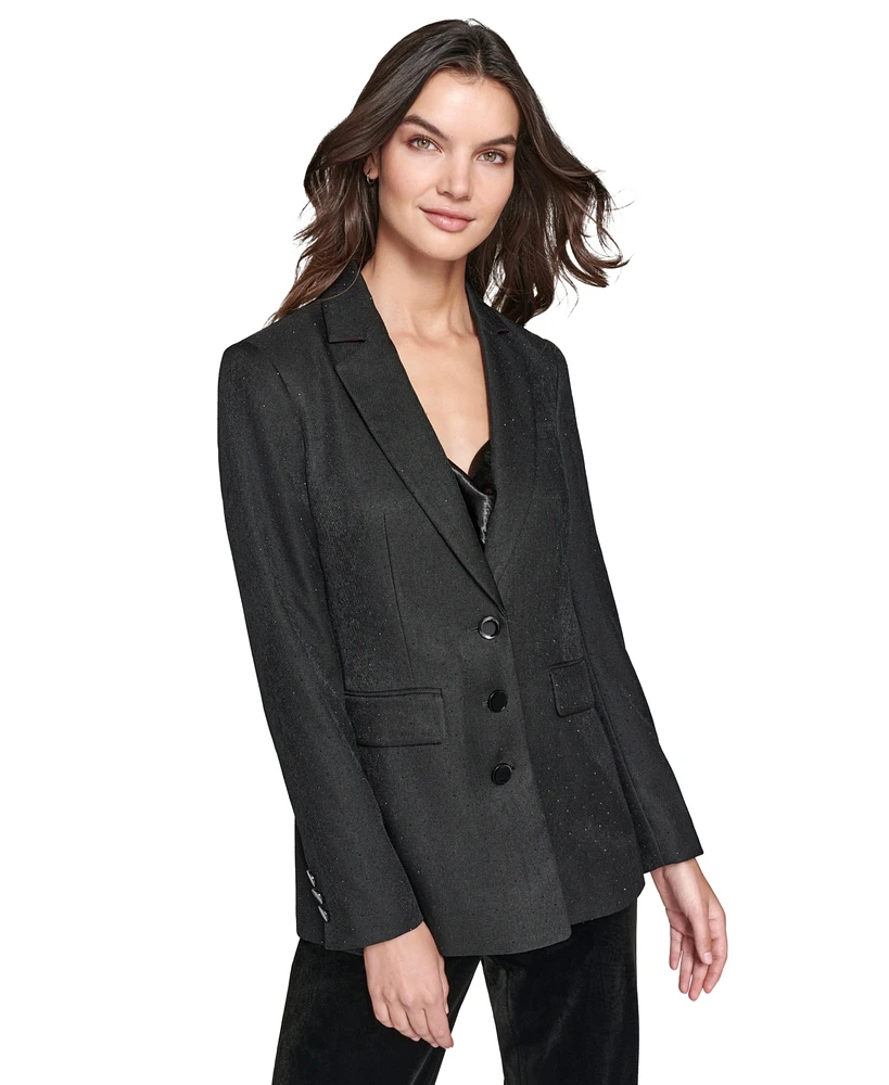 Karl Lagerfeld Paris Women's Three-Button Embellished Blazer