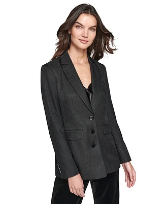 Karl Lagerfeld Paris Women's Three-Button Embellished Blazer