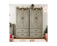 gaomon Kitchen Pantry Cabinet with Doors and Shelves, Freestanding Tall Kitchen Cabinet with Microwave Stand, Hutch Cabinet for Kitchen, Living Room