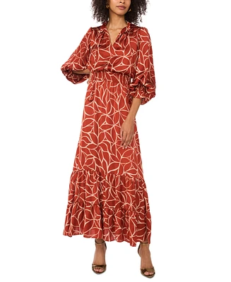 Vince Camuto Women's Printed Smocked-Waist Maxi Dress