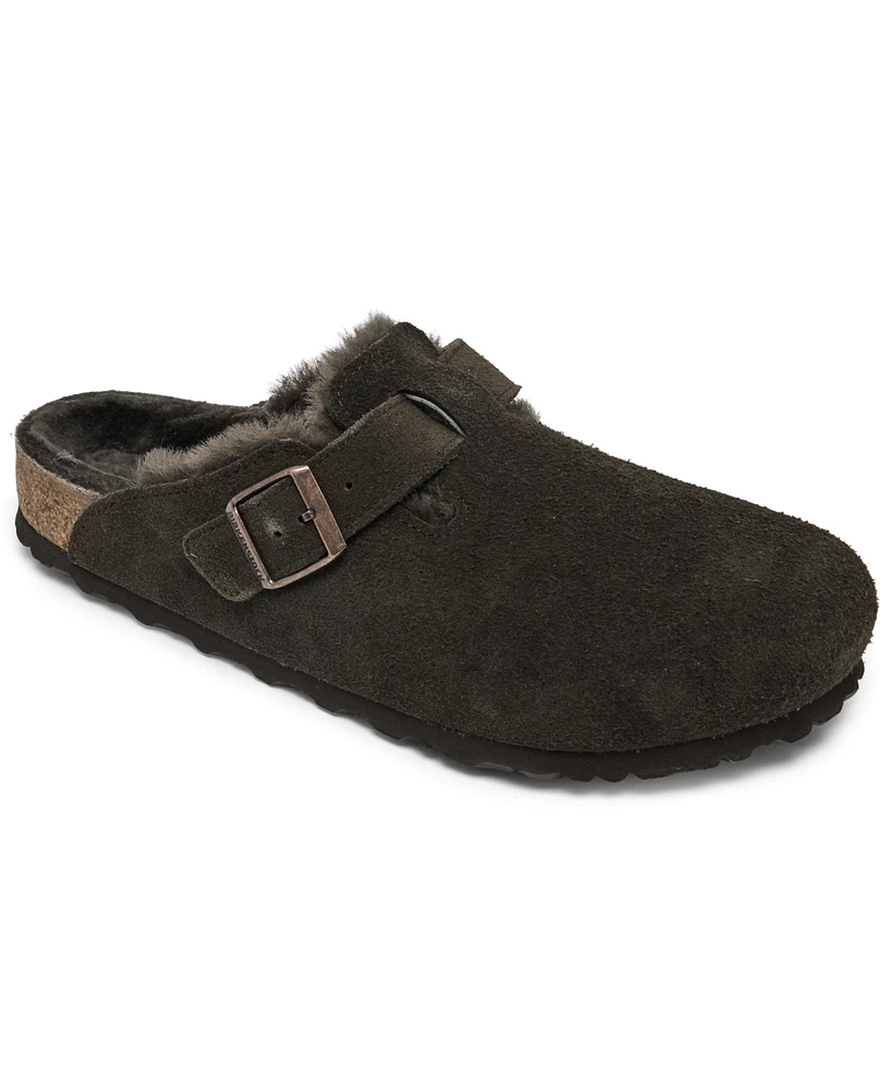 Birkenstock Men's Boston Shearling Suede Leather Clogs from Finish Line