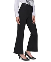 Karl Lagerfeld Paris Petite Mid-Rise Logo-Waistband Pants