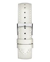 Guess Women's Analog White Genuine Leather Watch, 36mm