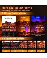Skonyon 26 Inches Infrared Quartz Electric Fireplace with Realistic Pinewood Ember Bed
