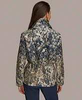 Donna Karan New York Women's Metallic Jacquard Zip-Front Jacket