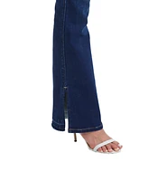 Bayeas Women's High Rise Flare Leg Jeans With Slit Hem