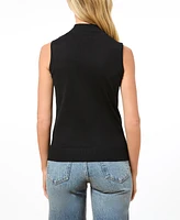 Cable & Gauge Women's Sleeveless Mock Neck Hotfix Sweater