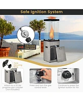 Sugift 41 000 Btu Propane Patio Heater with Metal Hood-Gray