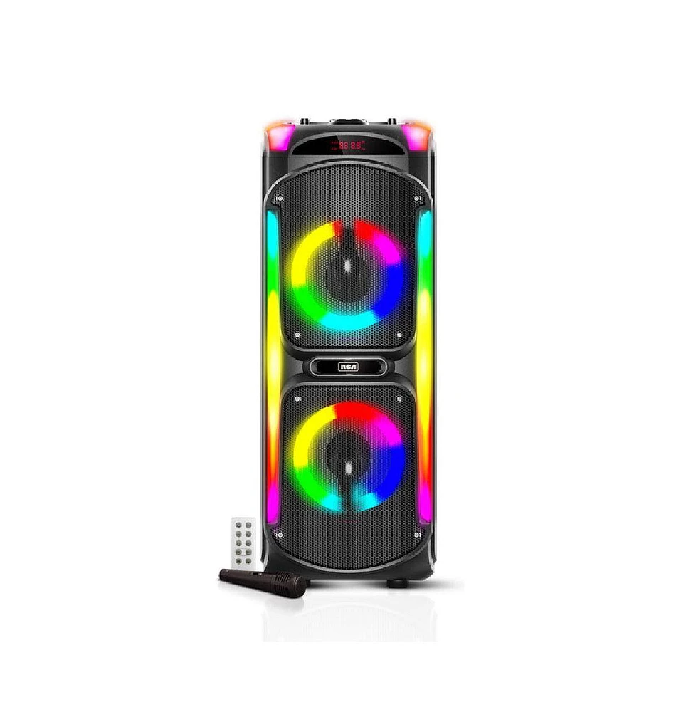 Rca Disco 88 Flame Effect Bluetooth Party Speaker, Dual 8" Woofer