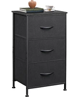 Wlive Dresser with 3 Drawers Fabric Nightstand Organizer Storage for Bedroom Hallway Entryway Closets Sturdy Steel Frame Wood Top Easy Pull Ha