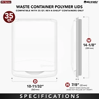 Rev-a-Shelf 35 qt. Trash Can Replacement Lid, Silver (Lid Only), Rv-35-lid-17-1