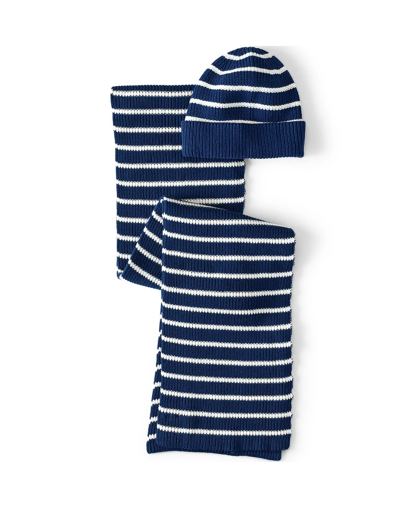 Lands' End Drifter Scarf and Hat Set