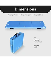 BalanceFrom Fitness GoGym 6x2ft Folding Exercise Mat with Handles, Blue (2 Pack)