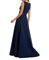 Mac Duggal Women's Floral Embellished Sleeveless A Line Gown