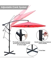 Slickblue Offset Hanging Market Patio Umbrella Easy Tilt Adjustable for Backyard and Outdoor Use