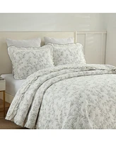 MarCielo 3-Piece 100% Cotton Oversized Ruffle Bedspread Coverlet Set Lightweight Quilt Set Queen