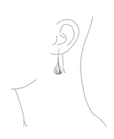 Bling Jewelry Carved Etched Puffed Pear Shaped Rain Drop Teardrop Earrings Fishhook Sterling Silver Inch