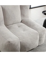 The Pop Home Fluffy Bean Bag Chair with Ottoman, Super Soft Lazy Sofa for Living Room-The