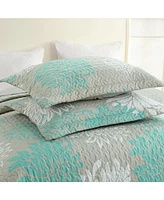 MarCielo 3 Piece Chrysanthemum Pattern Quilt Set Lightweight Bedspread Set Queen