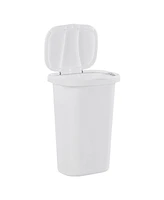 Rubbermaid 13.25 Gallon Rectangular Spring-Top Lid Wastebasket Trash Can, White