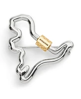 Coach Two-tone Signature Carabiner Rexy Brooch