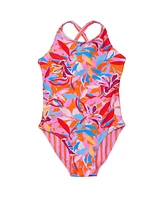 Snapper Rock Big Girls Blooming Sunset Sustainable X Back Swimsuit