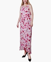 Ny Collection Petite Halter Front Chiffon Maxi Dress