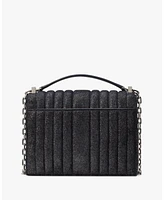 Kate Spade New York Deco Quilted Glitter Suede Chain Shoulder Bag