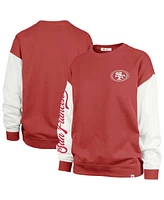 '47 Brand Women's Scarlet San Francisco 49ers Double Header Rise Andie Pullover Sweatshirt