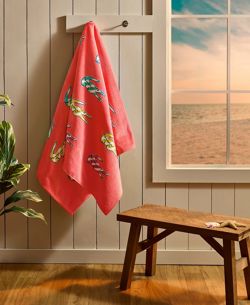 Lacoste Home Multi Croc Cotton Beach Towel, 36" x 72"