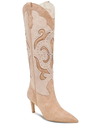 Dolce Vita Women's Finley Studded Tall Western Dress Boots