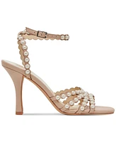 Dolce Vita Women's Hellen Pearl Strappy Two-Piece Stiletto Dress Sandals