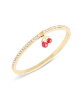 Coach Faux Stone Cherry Cluster Charm Bangle Bracelet