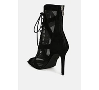 London Rag Anarki Mesh Lace-Up Ankle Boots